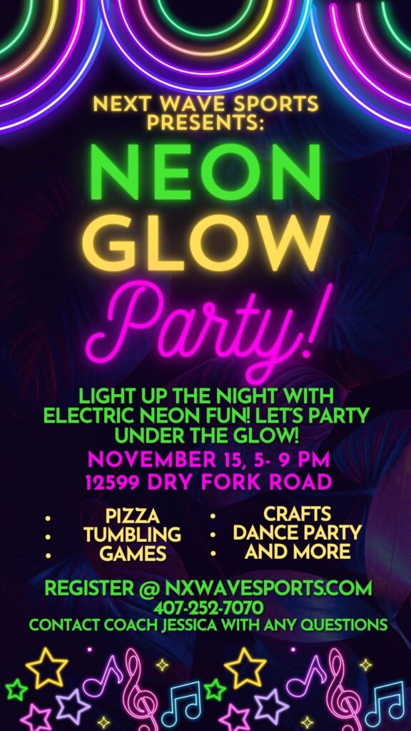 Green and Pink Vibrant Illustrative Neon Glow Party Your Story